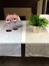 Load image into Gallery viewer, Linen Table Runners Light blue and Grey, Table Runners in Party, Wedding Banquet Table Linen Layout or Decoration 100% linen