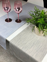 Load image into Gallery viewer, Linen Table Runners Light blue and Grey, Table Runners in Party, Wedding Banquet Table Linen Layout or Decoration 100% linen