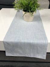 Load image into Gallery viewer, Linen Table Runners Light blue and Grey, Table Runners in Party, Wedding Banquet Table Linen Layout or Decoration 100% linen
