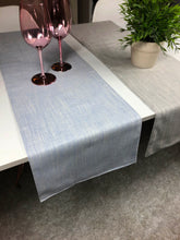 Load image into Gallery viewer, Linen Table Runners Light blue and Grey, Table Runners in Party, Wedding Banquet Table Linen Layout or Decoration 100% linen
