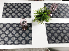 Load image into Gallery viewer, Set of 2 or 4 or 6 Linen Placemats Tree Patterns, Plate mats in Party, Wedding Banquet Table Linen Layout or Decoration 100% Linen
