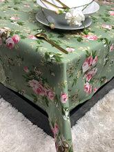 Load image into Gallery viewer, Traditional, Beautiful Table Cloth Flowers Patterns, Table Cloth in Party, Wedding Banquet Table Linen Layout or Decoration 100% Linen
