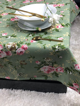 Load image into Gallery viewer, Traditional, Beautiful Table Cloth Flowers Patterns, Table Cloth in Party, Wedding Banquet Table Linen Layout or Decoration 100% Linen
