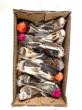 Load image into Gallery viewer, Set of 4 x 11cm Feather Bird Decorations with Clip for home decoration
