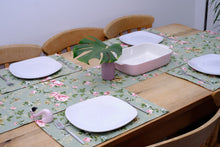 Load image into Gallery viewer, Flowers Patterns placemats / 1 x Table Runner, Table Linen Layout or Decoration 100% Linen
