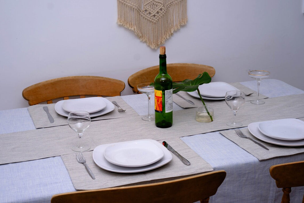 100% linen Table Display, Choose from table runner, table cloth, tablemats,